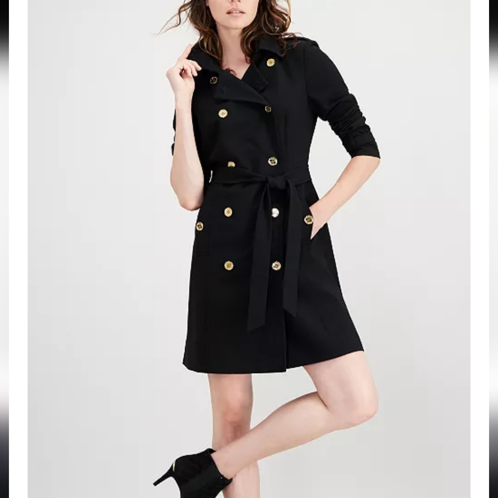 Calvin Klein Double Brested Trench Coat Dress Size 8